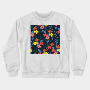 Blue Flowers Design Crewneck Sweatshirt